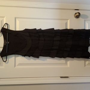 INC Black ruffled dress